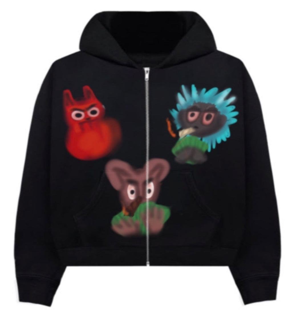 Trap Buddys Distressed Zip Up